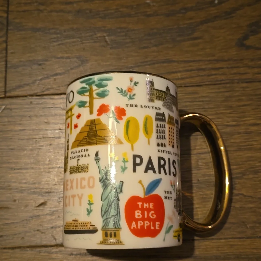 Rifle Paper Co. Bon Voyage Mug Travel Paris London Tokyo NY - Picture 5 of 9